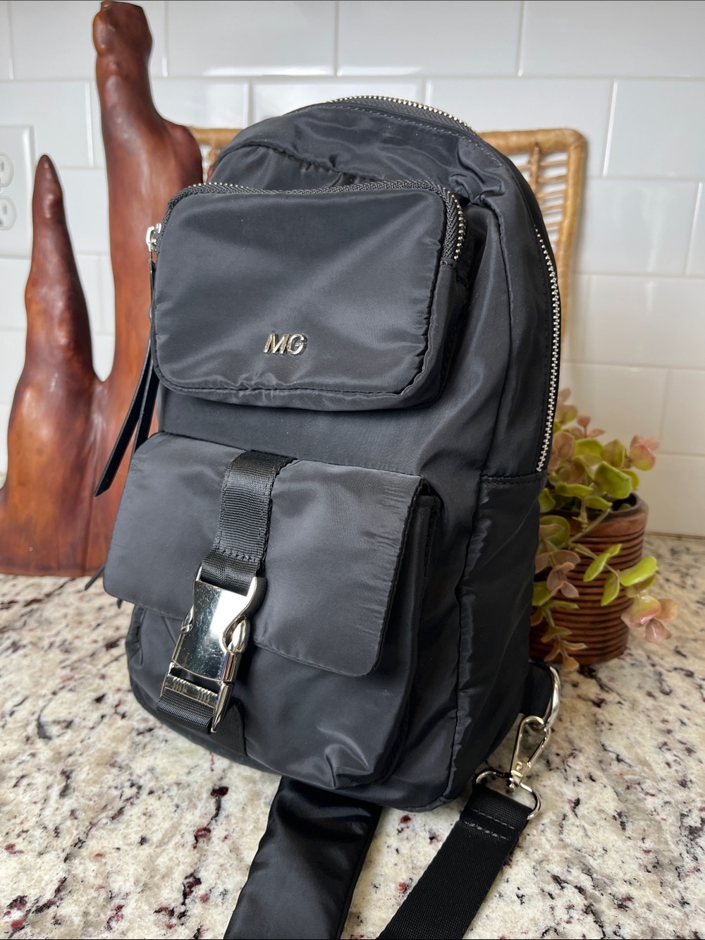 Madden Girl Adjustable Nylon Sling Backpack - Picture 5 of 11